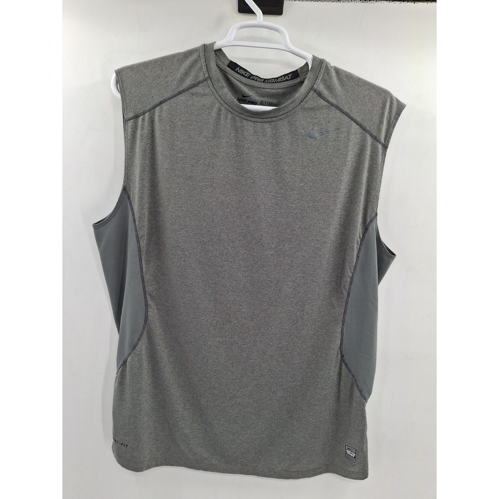 Nike Pro Combat Dri-FIT‎ Fitted XXL Gray Sleeveless Shirt